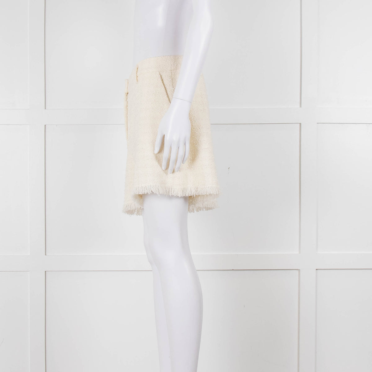 Pinko Cream Boucle Shorts