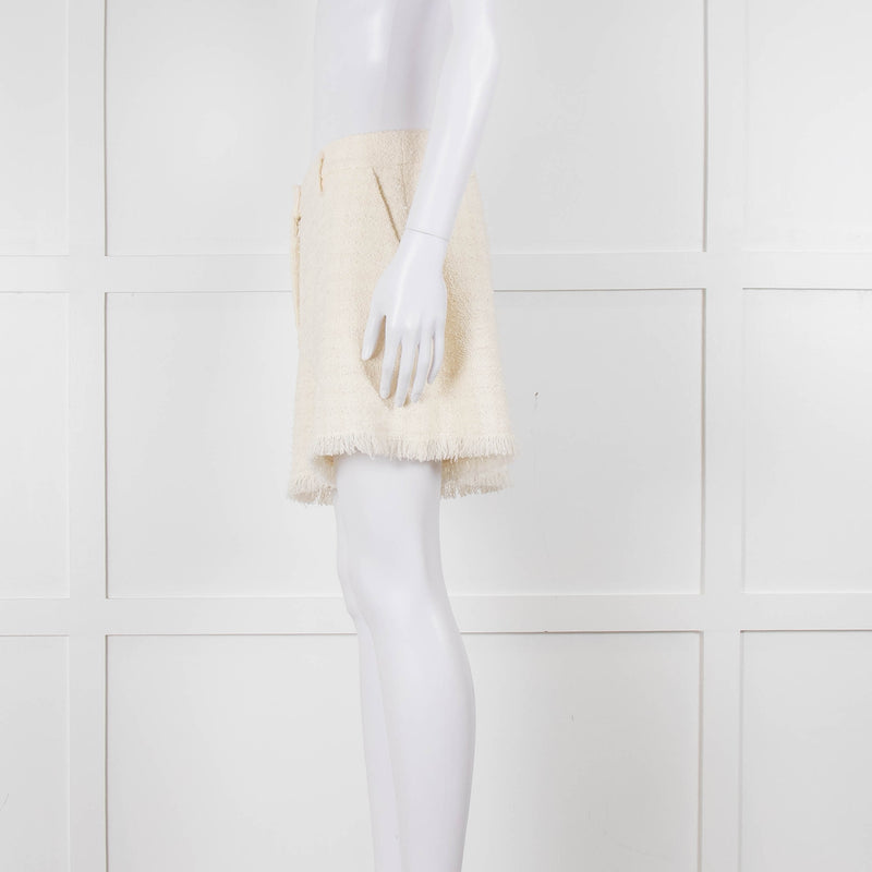 Pinko Cream Boucle Shorts