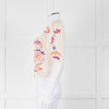 Max & Co Cream Cotton Knit Cardigan with Abstract Flower Embroidery