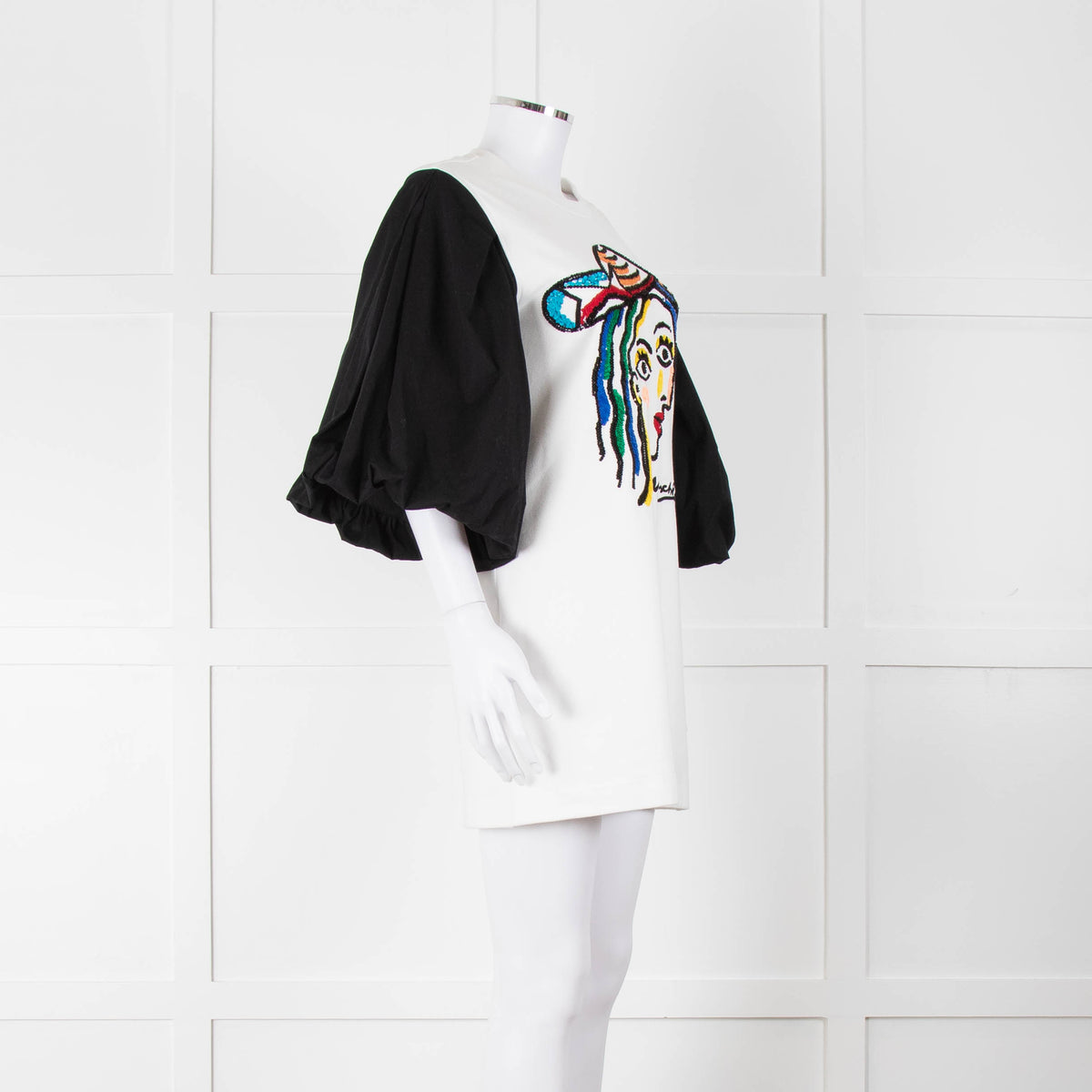 Moschino Picasso Abstract Sequin Face Mini Dress