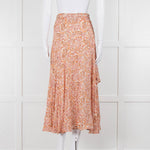 Berenice Orange Paisley Flowy Maxi Skirt