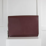 Joseph Burgundy Leather Flap Bag