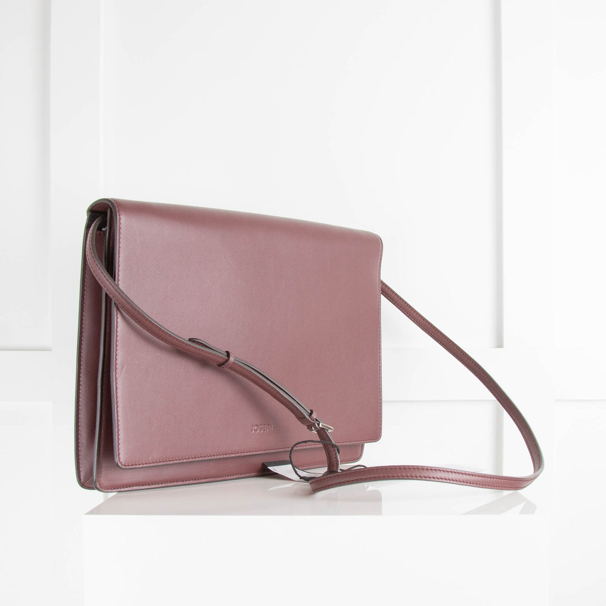 Joseph Burgundy Leather Flap Bag