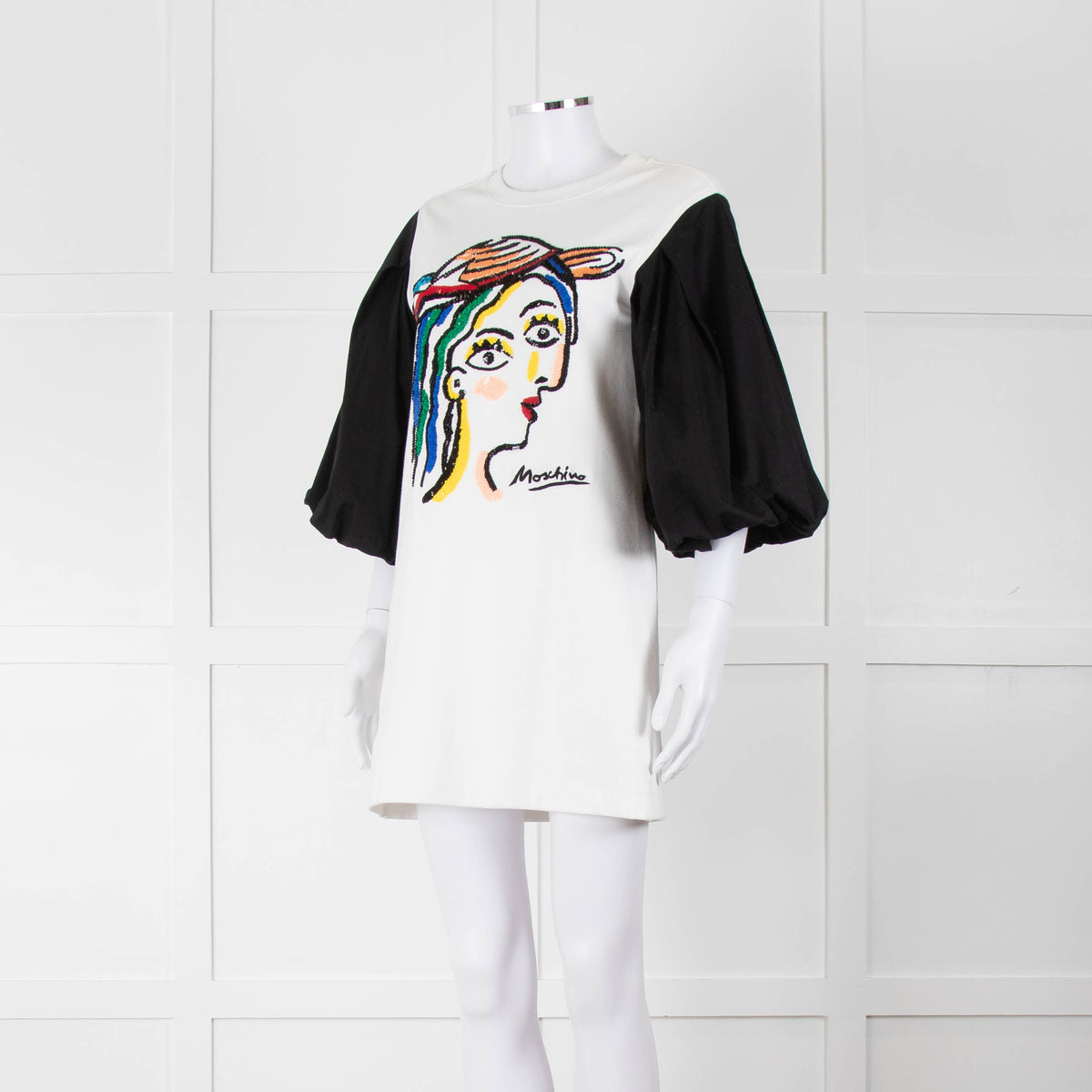 Moschino Picasso Abstract Sequin Face Mini Dress