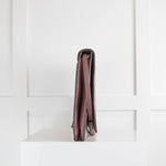 Joseph Burgundy Leather Flap Bag