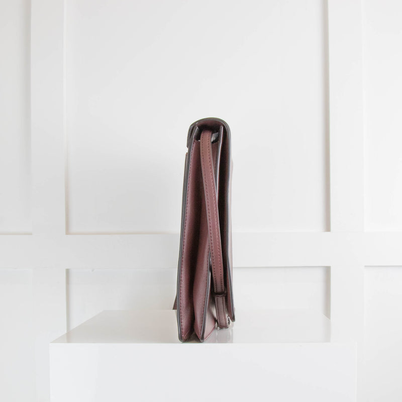 Joseph Burgundy Leather Flap Bag
