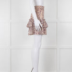 Isabel Marant Etoile Cream and Lilac Floral Shirred Mini Skirt
