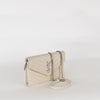 Saint Laurent Cream Cassandre Envelope Chain Wallet with Chain