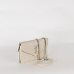 Saint Laurent Cream Cassandre Envelope Chain Wallet with Chain