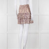 Isabel Marant Etoile Cream and Lilac Floral Shirred Mini Skirt