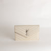 Saint Laurent Cream Cassandre Envelope Chain Wallet with Chain