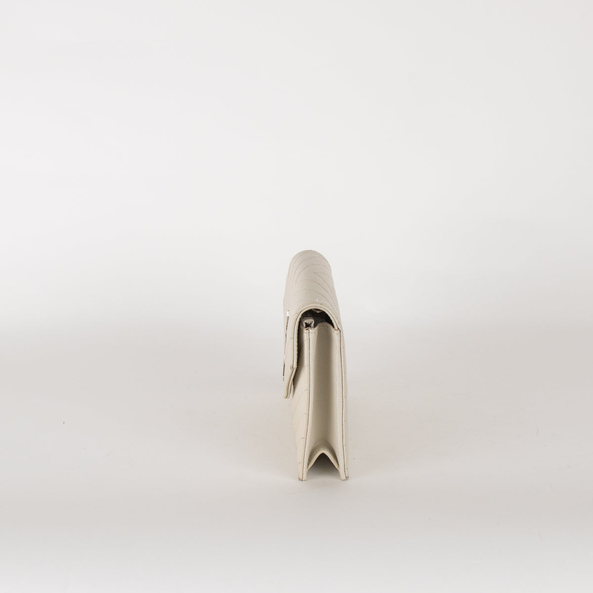 Saint Laurent Cream Cassandre Envelope Chain Wallet with Chain