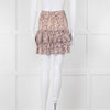 Isabel Marant Etoile Cream and Lilac Floral Shirred Mini Skirt