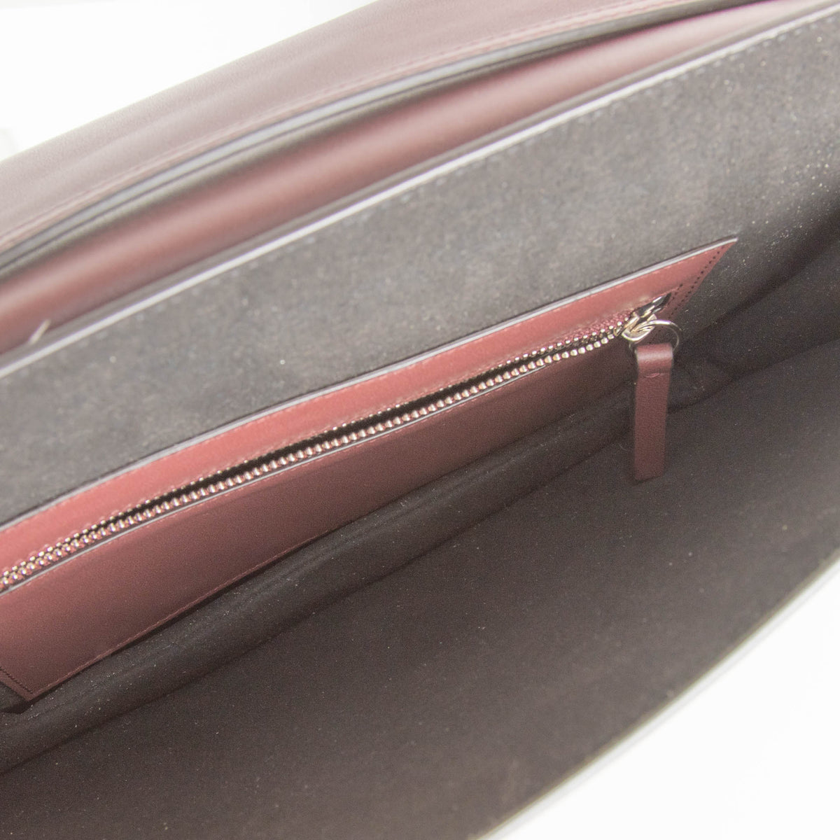 Joseph Burgundy Leather Flap Bag