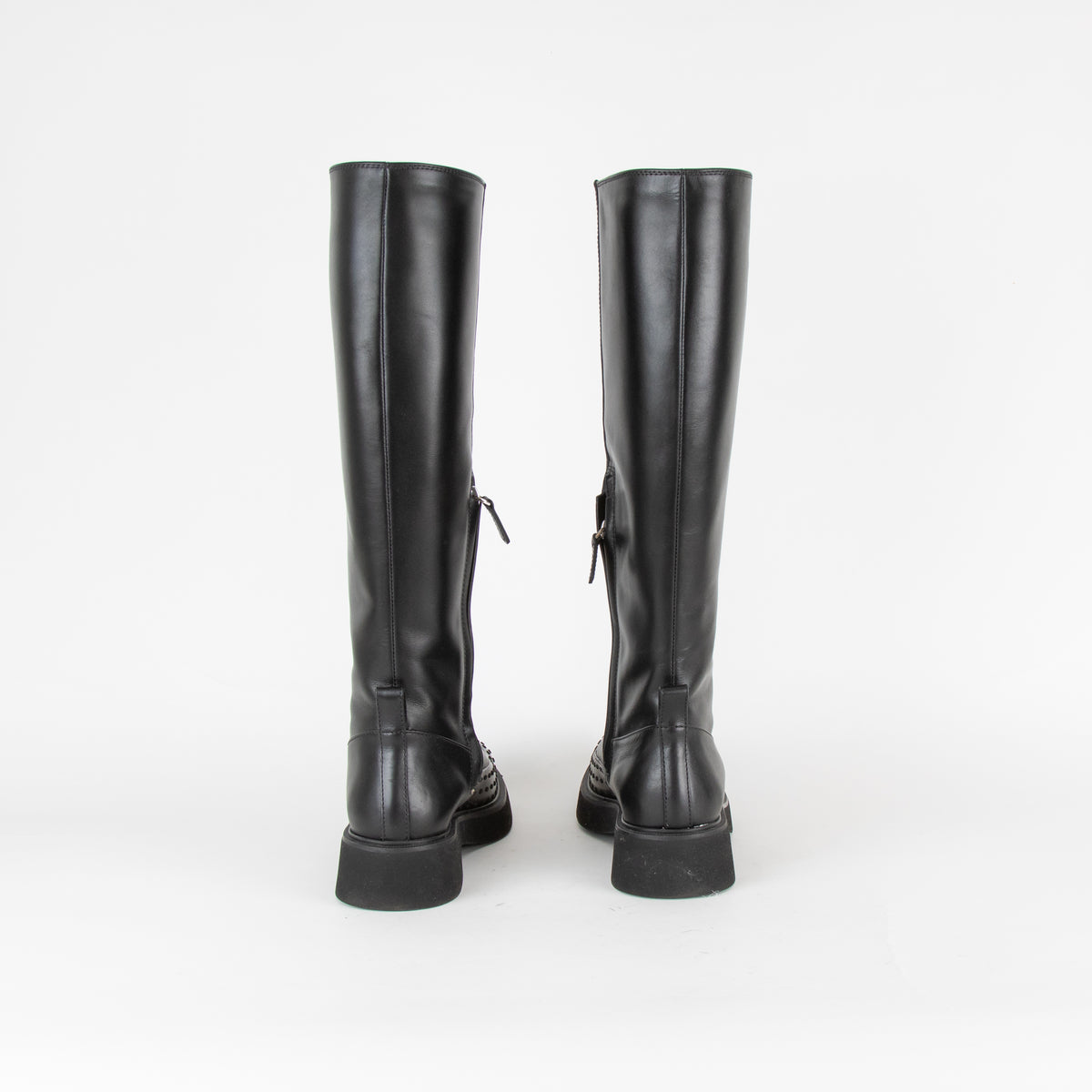 Tod's Black Studded Knee High Boots