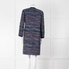 Diane Von Furstenberg Blue Tweed Collarless Coat