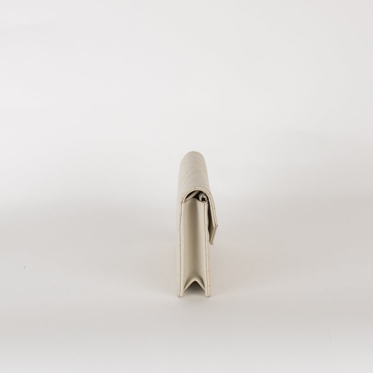 Saint Laurent Cream Cassandre Envelope Chain Wallet with Chain