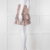 Isabel Marant Etoile Cream and Lilac Floral Shirred Mini Skirt