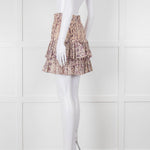Isabel Marant Etoile Cream and Lilac Floral Shirred Mini Skirt