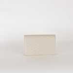 Saint Laurent Cream Cassandre Envelope Chain Wallet with Chain