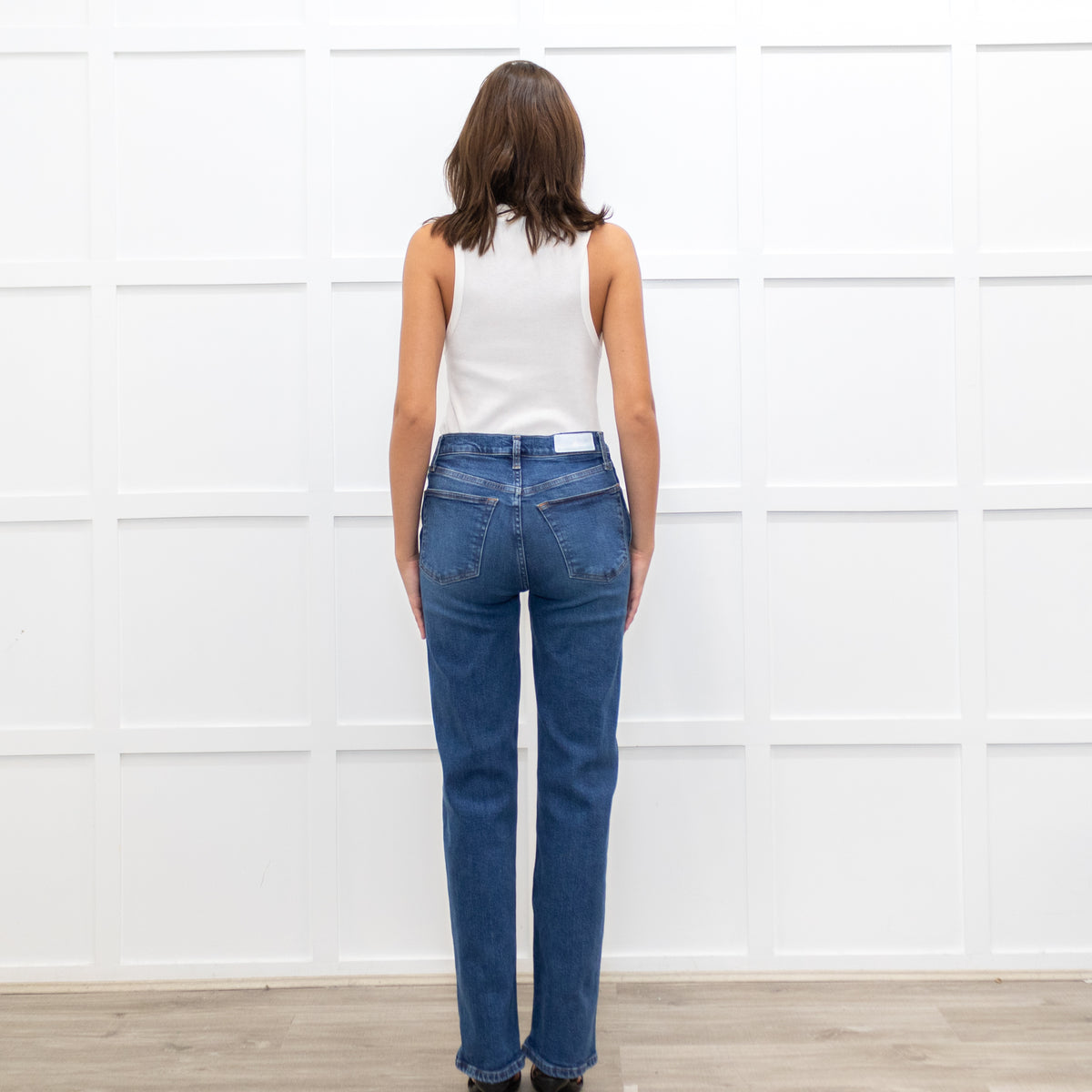 RE/Done Blue Stretch Straight Leg Jeans