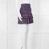 Isabel Marant Etoile Navy Blue Floral Shirred Waist Mini Skirt