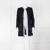 Helene Berman X Trilogy Navy Boucle Coat with Blue Fringe Trim