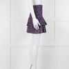 Isabel Marant Etoile Navy Blue Floral Shirred Waist Mini Skirt