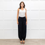 Dries Van Noten Navy Trousers With Gathered Ankle