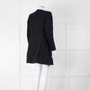 Helene Berman X Trilogy Navy Boucle Coat with Blue Fringe Trim