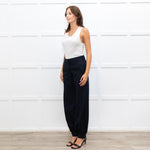 Dries Van Noten Navy Trousers With Gathered Ankle