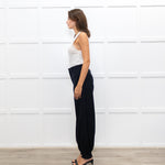 Dries Van Noten Navy Trousers With Gathered Ankle
