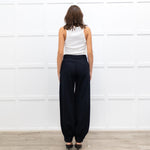 Dries Van Noten Navy Trousers With Gathered Ankle