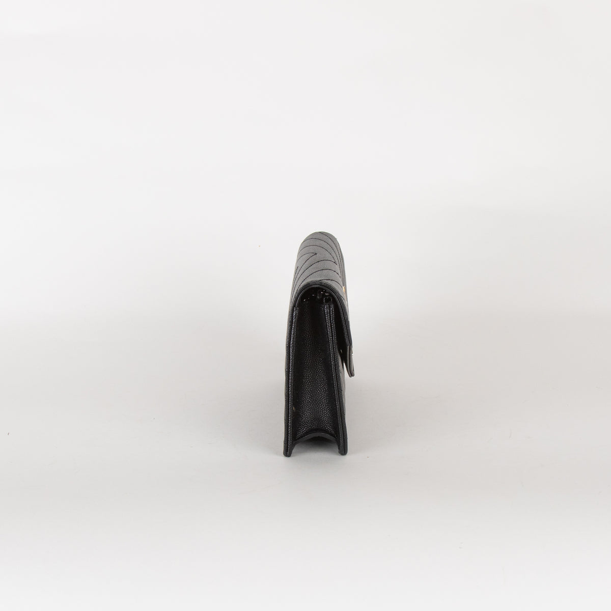 Saint Laurent Black Cassandre Envelope Chain Wallet with Chain