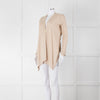 Diane Von Furstenberg Fine Knit Gold Lurex Open Cardigan