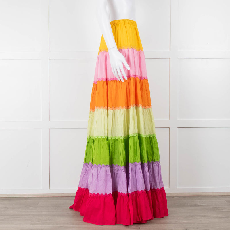 Sundress Rainbow Tiered Maxi Skirt