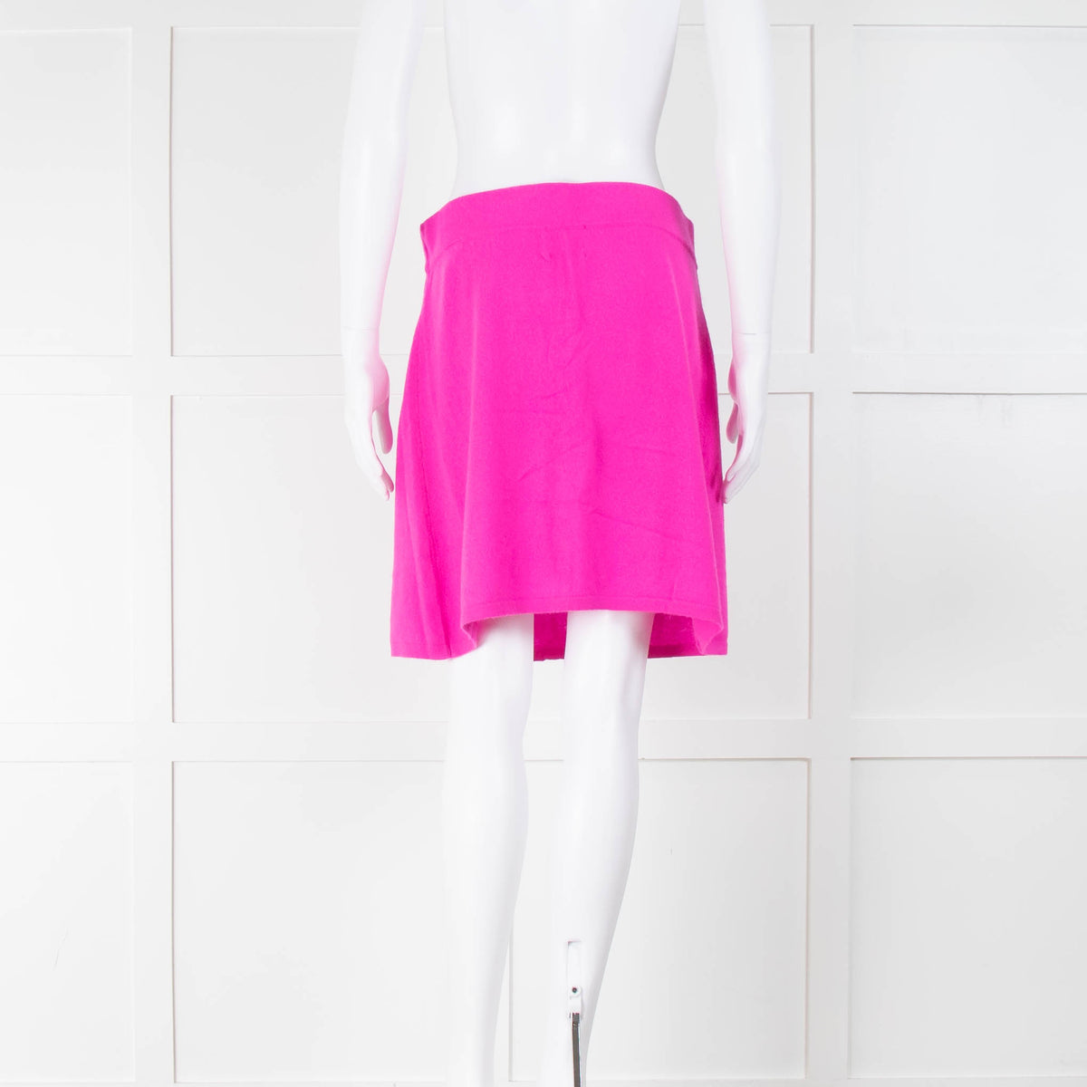 Crush Bright Pink Cashmere Skirt With Pockets