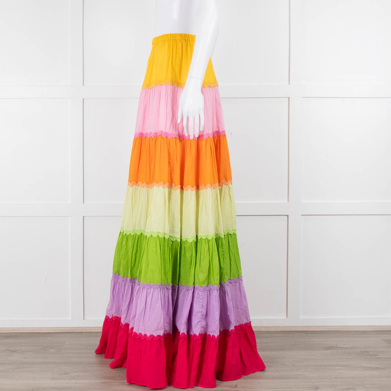 Sundress Rainbow Tiered Maxi Skirt