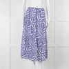 Rails Blue and White Cotton Geometric Print Midi Skirt