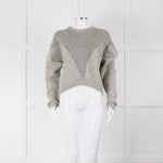 Isabel Marant Grey Contrast Knit Jumper
