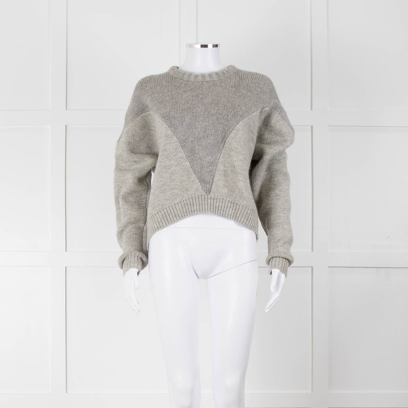 Isabel Marant Grey Contrast Knit Jumper