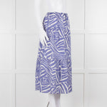 Rails Blue and White Cotton Geometric Print Midi Skirt
