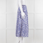 Rails Blue and White Cotton Geometric Print Midi Skirt