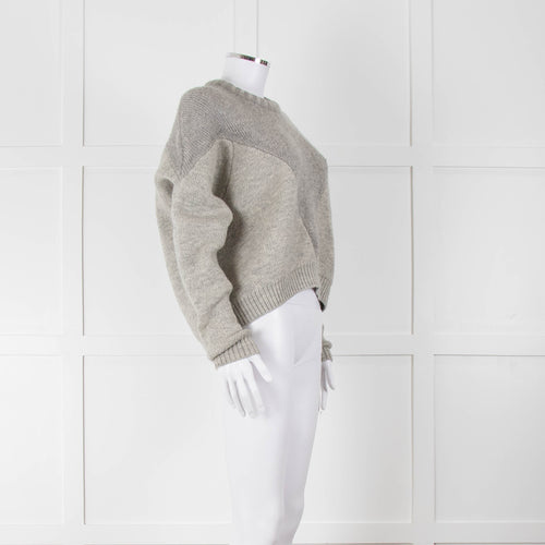 Isabel Marant Grey Contrast Knit Jumper