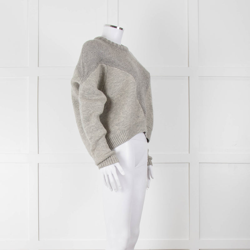 Isabel Marant Grey Contrast Knit Jumper