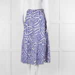 Rails Blue and White Cotton Geometric Print Midi Skirt