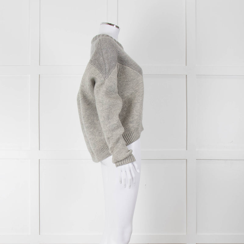 Isabel Marant Grey Contrast Knit Jumper