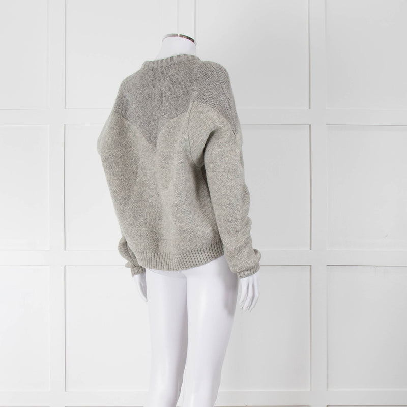 Isabel Marant Grey Contrast Knit Jumper