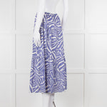 Rails Blue and White Cotton Geometric Print Midi Skirt