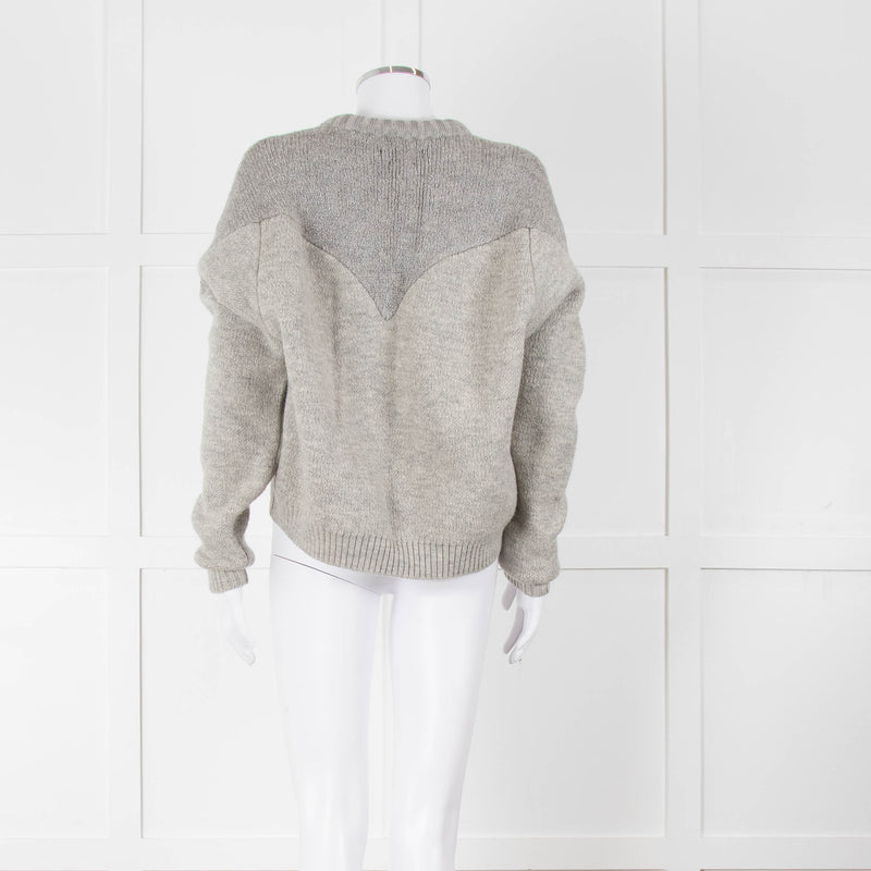 Isabel Marant Grey Contrast Knit Jumper